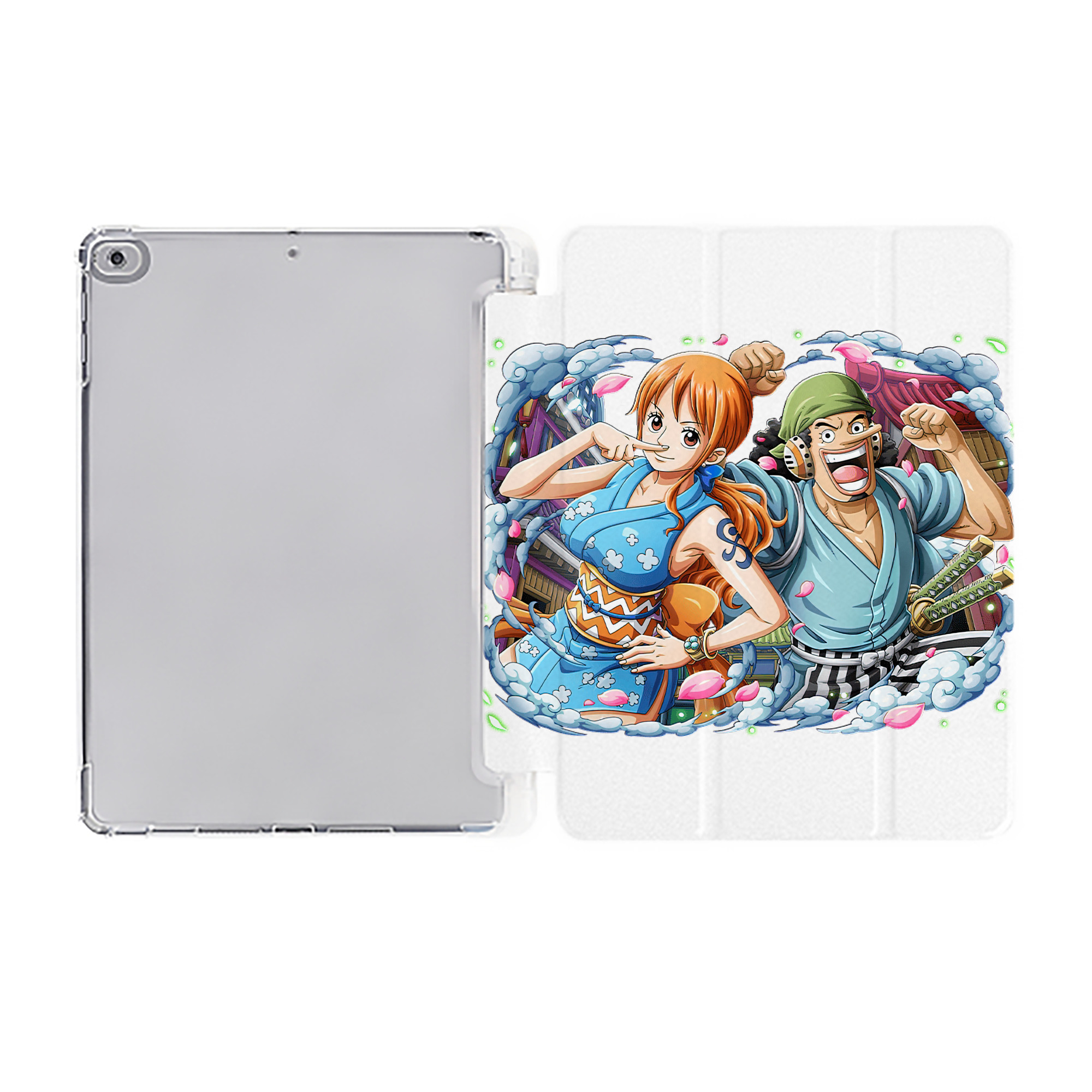 （画像用） ワンピース ナミ ONE PIECE Nami IPad ケース ペン収納付き 三つ折りスタンド PUレザー×シリコン 対応機種9.5/10.5/10.9インチ